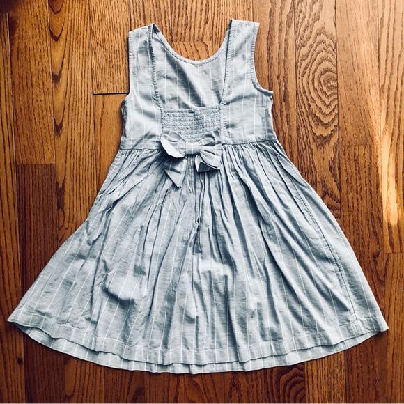 Harper Canyon Striped A-Line Smocked Back Bow Lavender White Dress Girl’s Size 7 - Picture 8 of 8